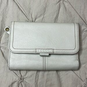 Fossil Bone color TriFold Wallet Great condition